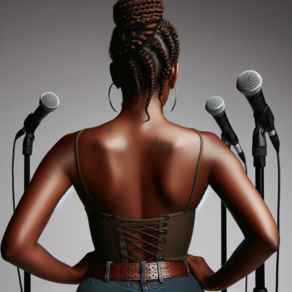 Black woman at three mics